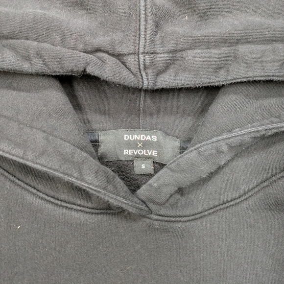 Dundas Revolve Hoodie Women's S Black Oversized Chromatic Logo Graphic Cotton  - Picture 3 of 6